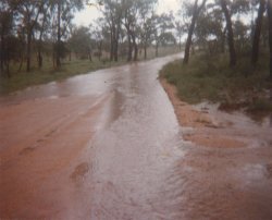 The main track flooding after a storm.
