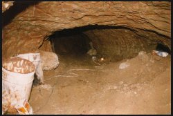 Tunneling underground.